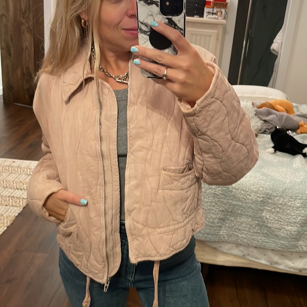 Pale Pink Cropped Jacket